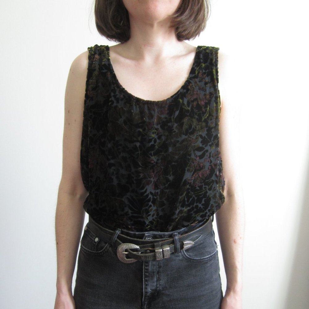 Vintage 90s burnout velvet floral tank